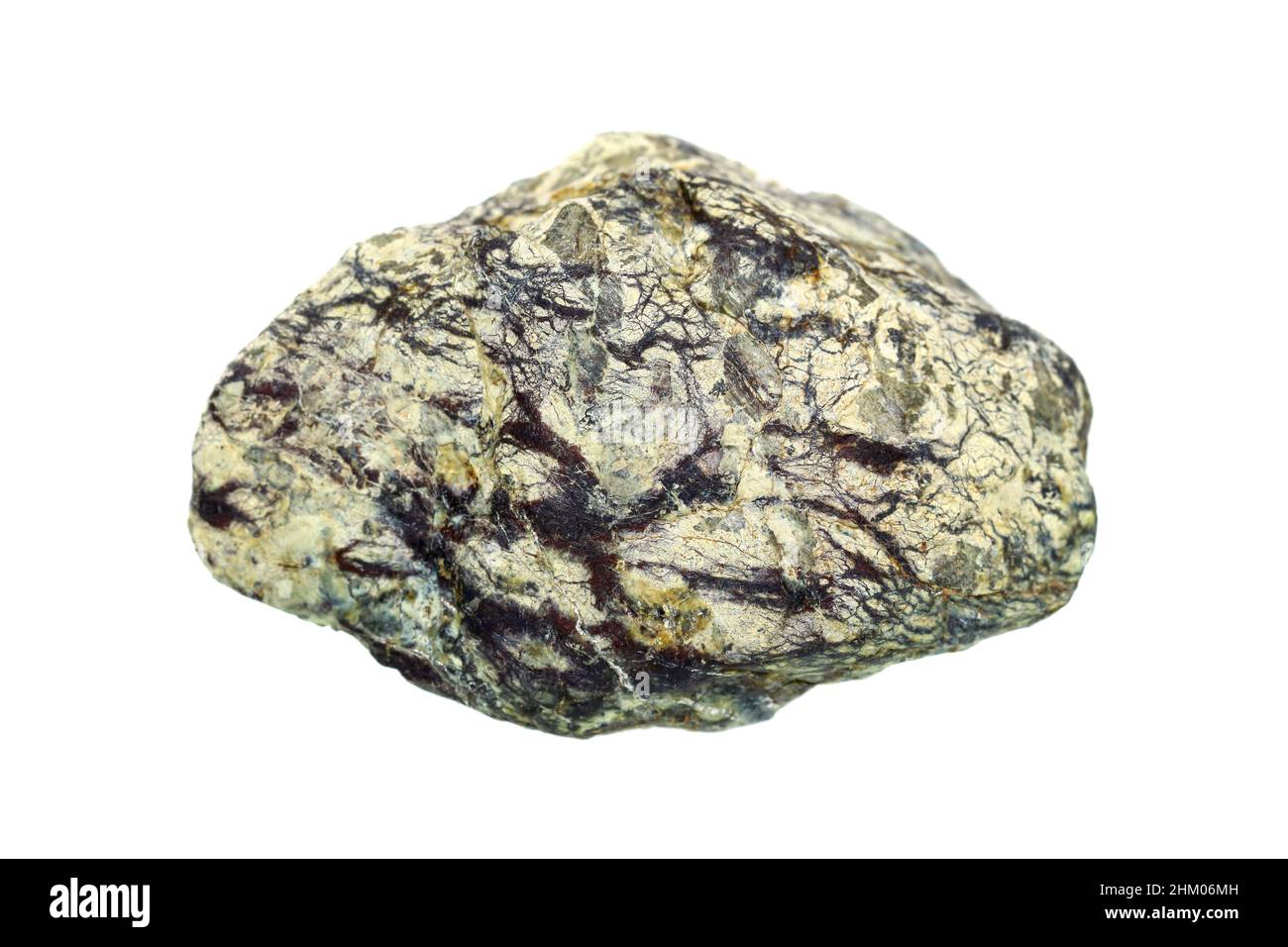 Serpentinite rugueux avec veine rouge de l'Asie du Sud-est, une roche métamorphique composée de minéraux du groupe de serpentine (Antigorite, Lizardite et chrysotile) Banque D'Images