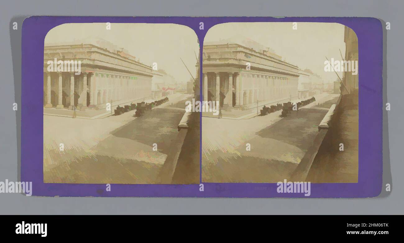 Art inspiré par la vue du cours du chapeau-Rouge à Bordeaux, rue du chapeau-rouge, à Bordeaux, Jean Andrieu, Bordeaux, 1862 - 1876, carton, imprimé albumine, hauteur 85 mm × largeur 170 mm, oeuvres classiques modernisées par Artotop avec une touche de modernité. Formes, couleur et valeur, impact visuel accrocheur sur l'art émotions par la liberté d'œuvres d'art d'une manière contemporaine. Un message intemporel qui cherche une nouvelle direction créative. Artistes qui se tournent vers le support numérique et créent le NFT Artotop Banque D'Images