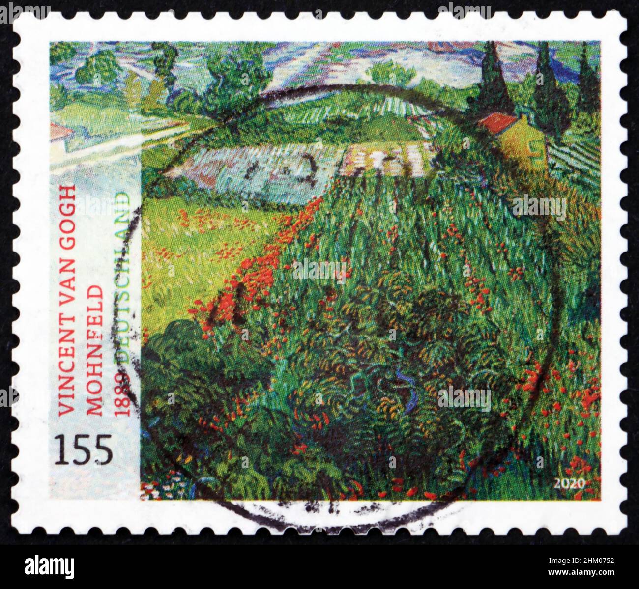 ALLEMAGNE - VERS 2020 : un timbre imprimé en Allemagne montre Field of Poppies, peinture de Vincent van Gogh, peintre néerlandais, vers 2020 Banque D'Images