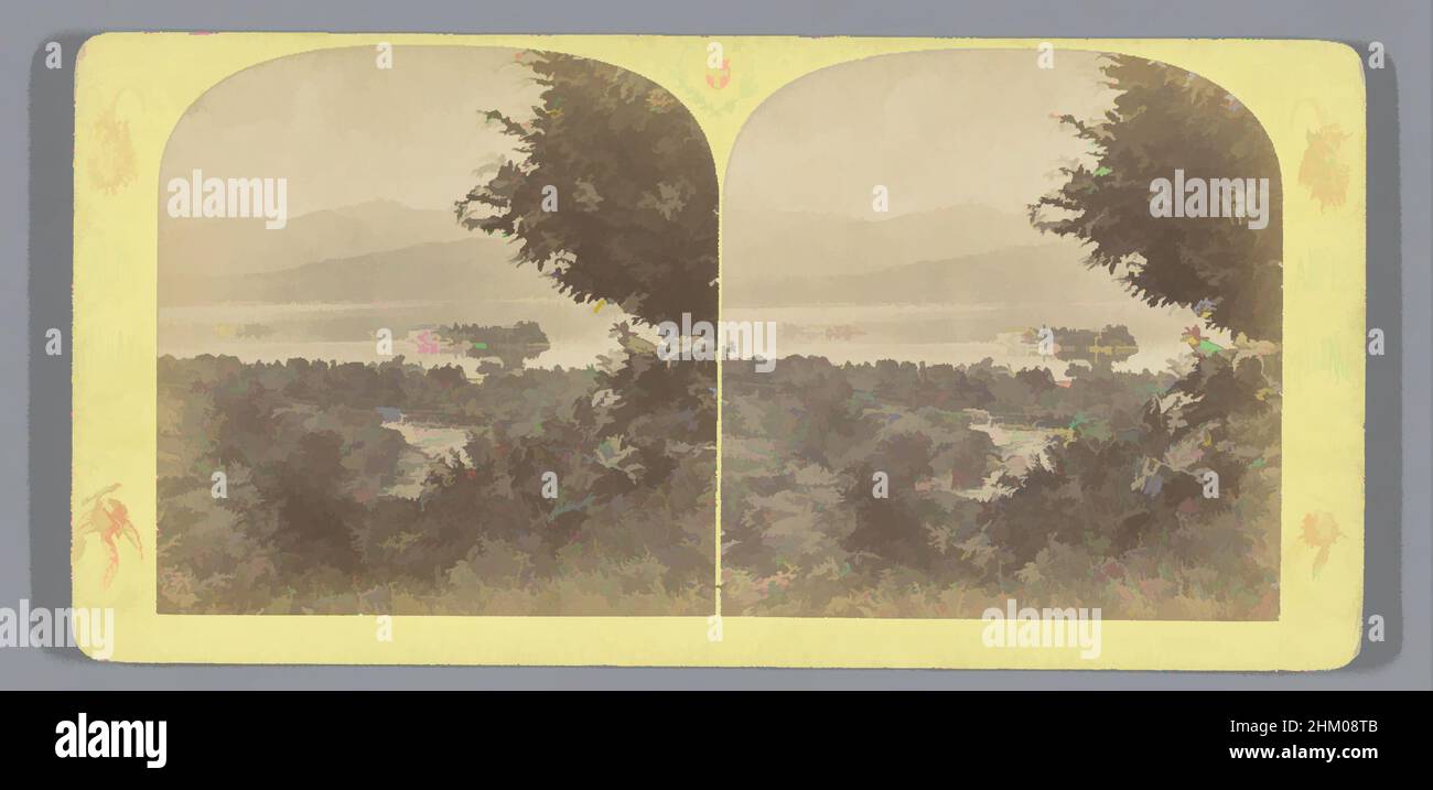 Art inspiré par la vue sur le lac majeur et les îles Borromées de Stresa, le Lac et les Iles Borromées, vue pry à Stresa, Alpi Italiane, Alpes Italiennes, Ernest Eléonor Pierre Lamy, Stresa, 1861 - 1878, carton, papier, Imprimé albumine, hauteur 87 mm × largeur 178 mm, oeuvres classiques modernisées par Artotop avec une touche de modernité. Formes, couleur et valeur, impact visuel accrocheur sur l'art émotions par la liberté d'œuvres d'art d'une manière contemporaine. Un message intemporel qui cherche une nouvelle direction créative. Artistes qui se tournent vers le support numérique et créent le NFT Artotop Banque D'Images