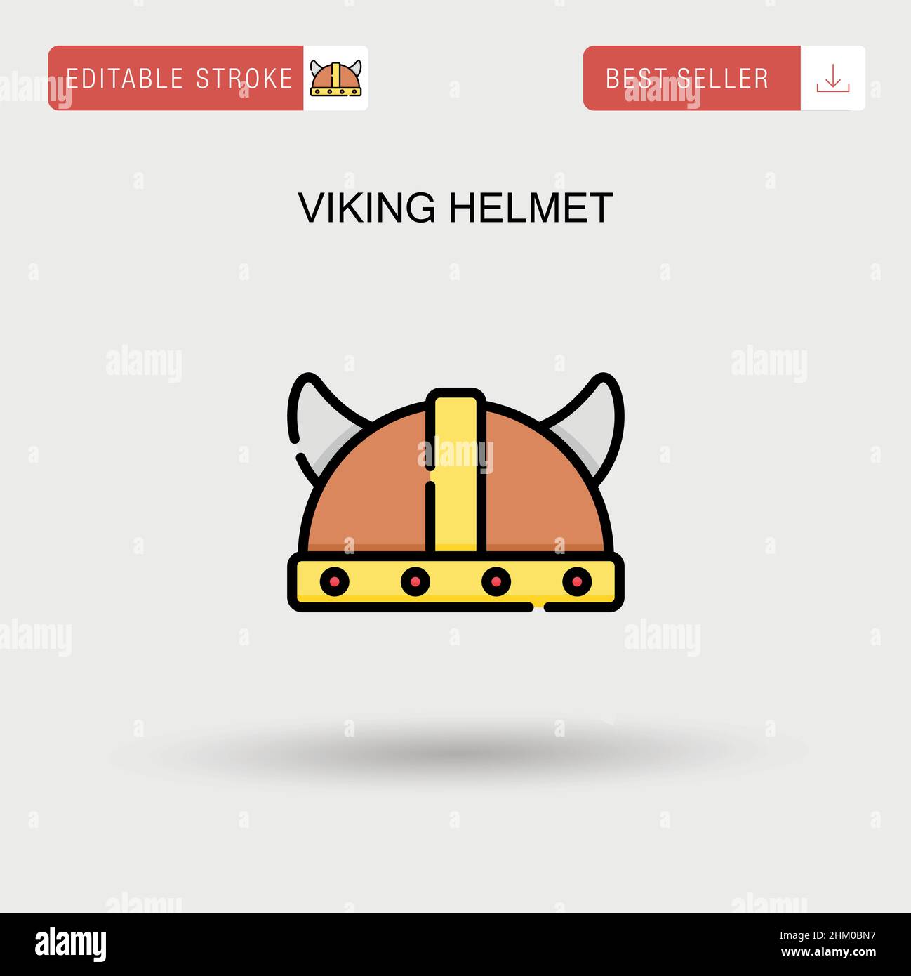 Icône de vecteur simple de casque Viking. Illustration de Vecteur