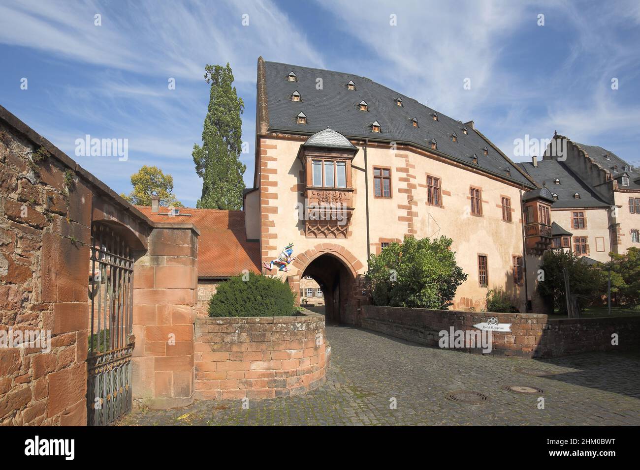 Entrée au château, Büdingen, Hesse, Allemagne Banque D'Images
