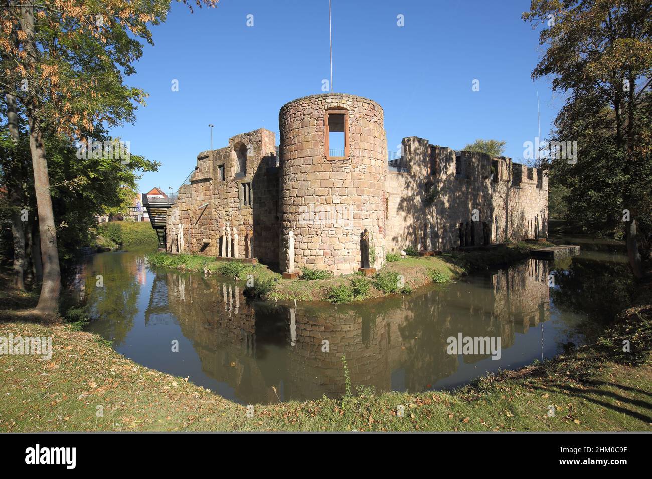 Château amarré à Bad Vilbel, Hesse, Allemagne Banque D'Images