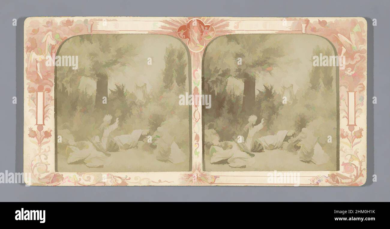 Art inspiré par le Christ dans le jardin de Gethsémané, le Christ au jardin des oliviers, la vie de NS Jésus Christ, éditeur: Léon & Lévy, Paris, 1864 - 1905, carton, papier, Imprimé albumine, hauteur 86 mm × largeur 176 mm, oeuvres classiques modernisées par Artotop avec une touche de modernité. Formes, couleur et valeur, impact visuel accrocheur sur l'art émotions par la liberté d'œuvres d'art d'une manière contemporaine. Un message intemporel qui cherche une nouvelle direction créative. Artistes qui se tournent vers le support numérique et créent le NFT Artotop Banque D'Images