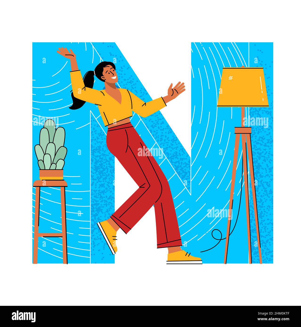 Alphabet anglais avec caractères de personnes. Illustration de Vecteur