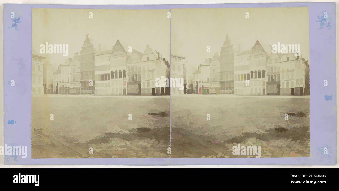 Art inspiré par la vue du côté nord de la Grand-place à Anvers avec l'ancienne résidence de Charles-Quint, le côté nord de la grande place, maison de Charles-Quint, la Belgique pittoresque et monumentale, vues de la Belgique, Jules Hippolyte Queval, Anvers, 1866 - 1870, Carton, œuvres classiques modernisées par Artotop avec une touche de modernité. Formes, couleur et valeur, impact visuel accrocheur sur l'art émotions par la liberté d'œuvres d'art d'une manière contemporaine. Un message intemporel qui cherche une nouvelle direction créative. Artistes qui se tournent vers le support numérique et créent le NFT Artotop Banque D'Images