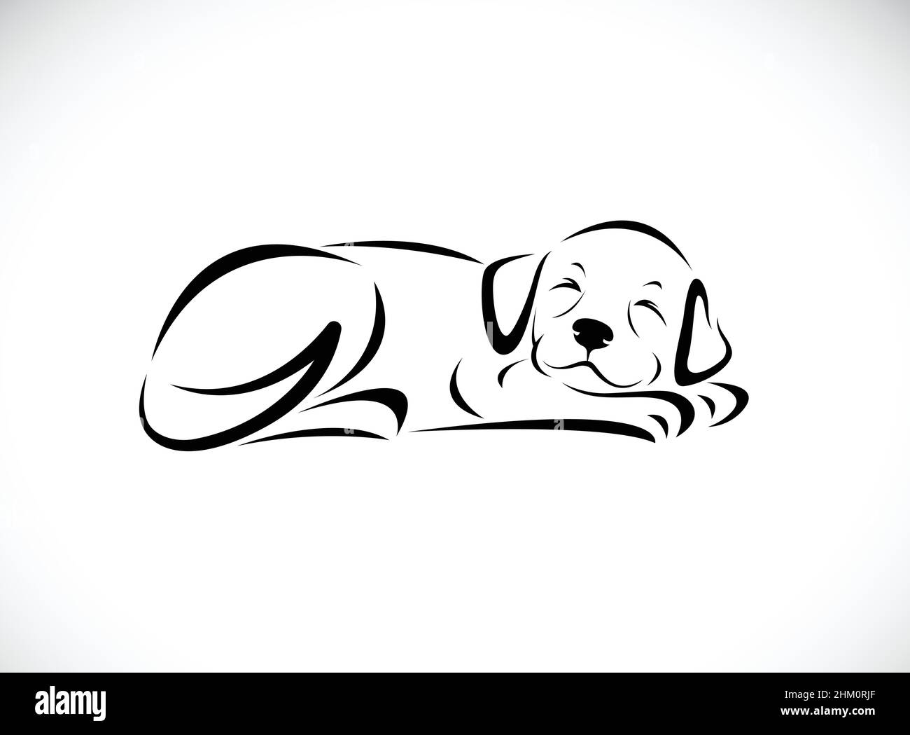 Vecteur d'un motif de sommeil de chien sur fond blanc.Illustration vectorielle superposée facile à modifier.Animaux.Animaux de compagnie. Illustration de Vecteur