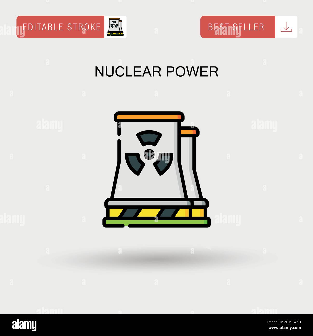 Icône de vecteur simple de puissance nucléaire. Illustration de Vecteur