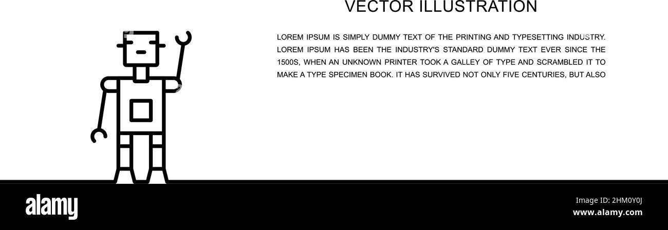 Robot, bot, chatbot, intelligence artificielle une icône de ligne. Illustration de Vecteur