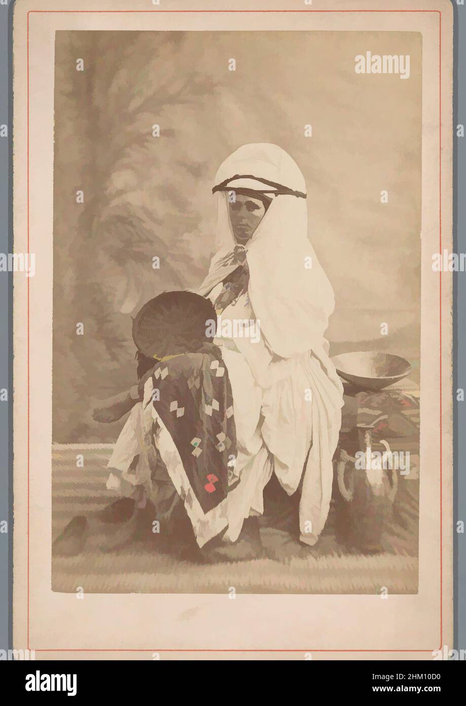 Art inspiré par Portrait d'une personne inconnue en robe traditionnelle, Famin et Cié., Algerije, 1863 - 1889, carton, Imprimé albumine, hauteur 164 mm × largeur 108 mm, oeuvres classiques modernisées par Artotop avec une touche de modernité. Formes, couleur et valeur, impact visuel accrocheur sur l'art émotions par la liberté d'œuvres d'art d'une manière contemporaine. Un message intemporel qui cherche une nouvelle direction créative. Artistes qui se tournent vers le support numérique et créent le NFT Artotop Banque D'Images