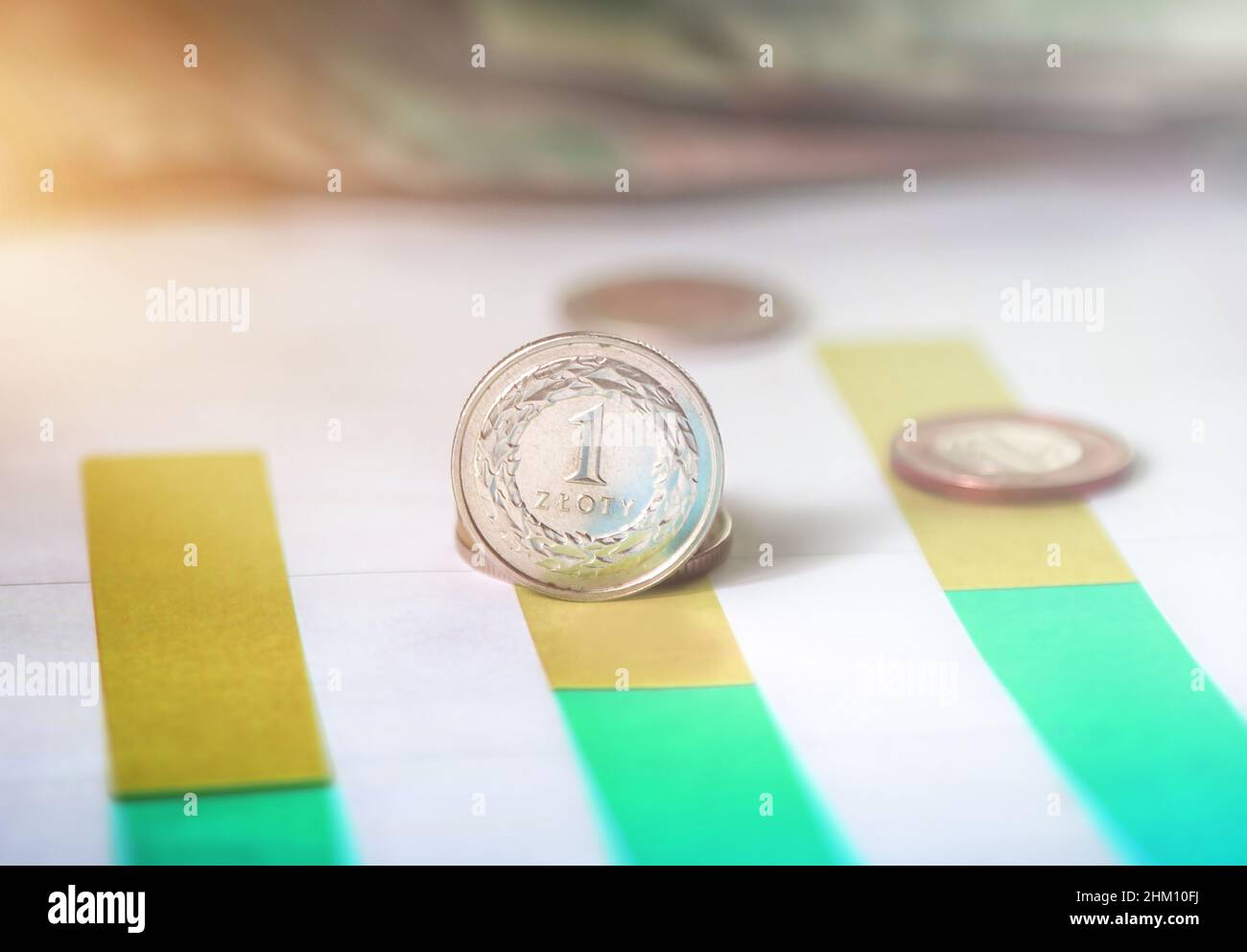 Monnaie polonaise - analyses et graphiques Banque D'Images