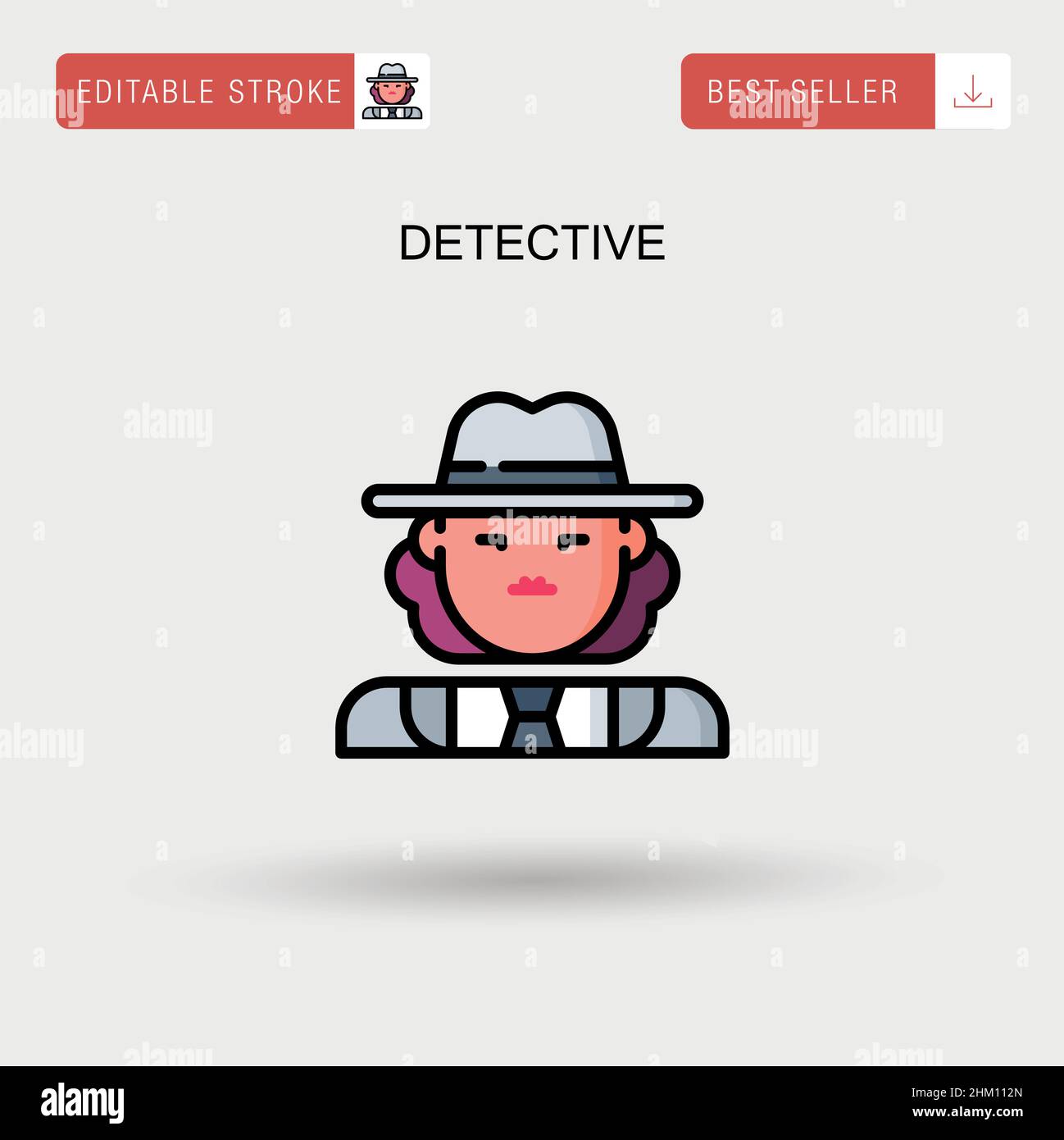 Icône de vecteur simple détective. Illustration de Vecteur