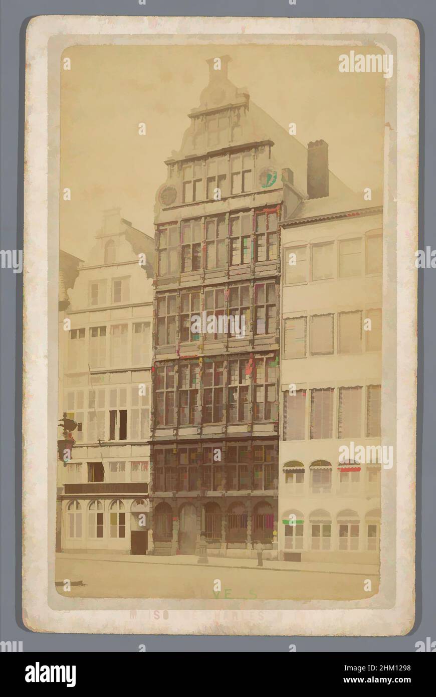 Art inspiré par la maison de guilde de la guilde Saint-Georges, appelée Maison Spaengiën, Anvers, Anvers. Maison de Charles-Quin, Anvers, 1855 - 1885, papier, carton, Imprimé albumine, hauteur 107 mm × largeur 68 mm, oeuvres classiques modernisées par Artotop avec une touche de modernité. Formes, couleur et valeur, impact visuel accrocheur sur l'art émotions par la liberté d'œuvres d'art d'une manière contemporaine. Un message intemporel qui cherche une nouvelle direction créative. Artistes qui se tournent vers le support numérique et créent le NFT Artotop Banque D'Images