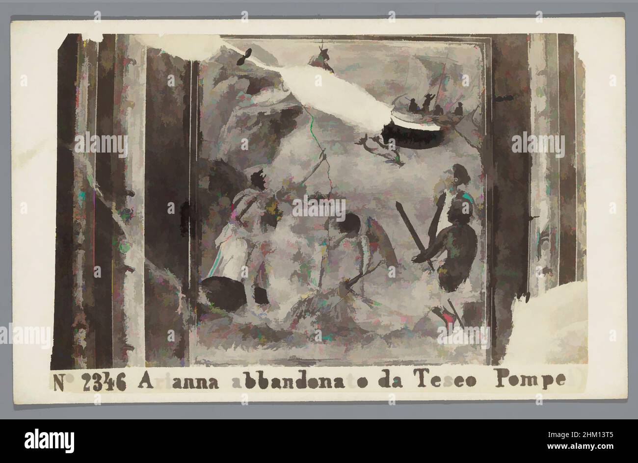 Art inspiré par la photoréproduction de fresque d'Ariadne laissée par Theseus, Pompéi, Arianna abbandonato da Teseo. Pompei, Sommer & Behles, Pompéi, 1865 - 1874, carton, Papier, imprimé albumine, hauteur 64 mm × largeur 103 mm, oeuvres classiques modernisées par Artotop avec une touche de modernité. Formes, couleur et valeur, impact visuel accrocheur sur l'art émotions par la liberté d'œuvres d'art d'une manière contemporaine. Un message intemporel qui cherche une nouvelle direction créative. Artistes qui se tournent vers le support numérique et créent le NFT Artotop Banque D'Images