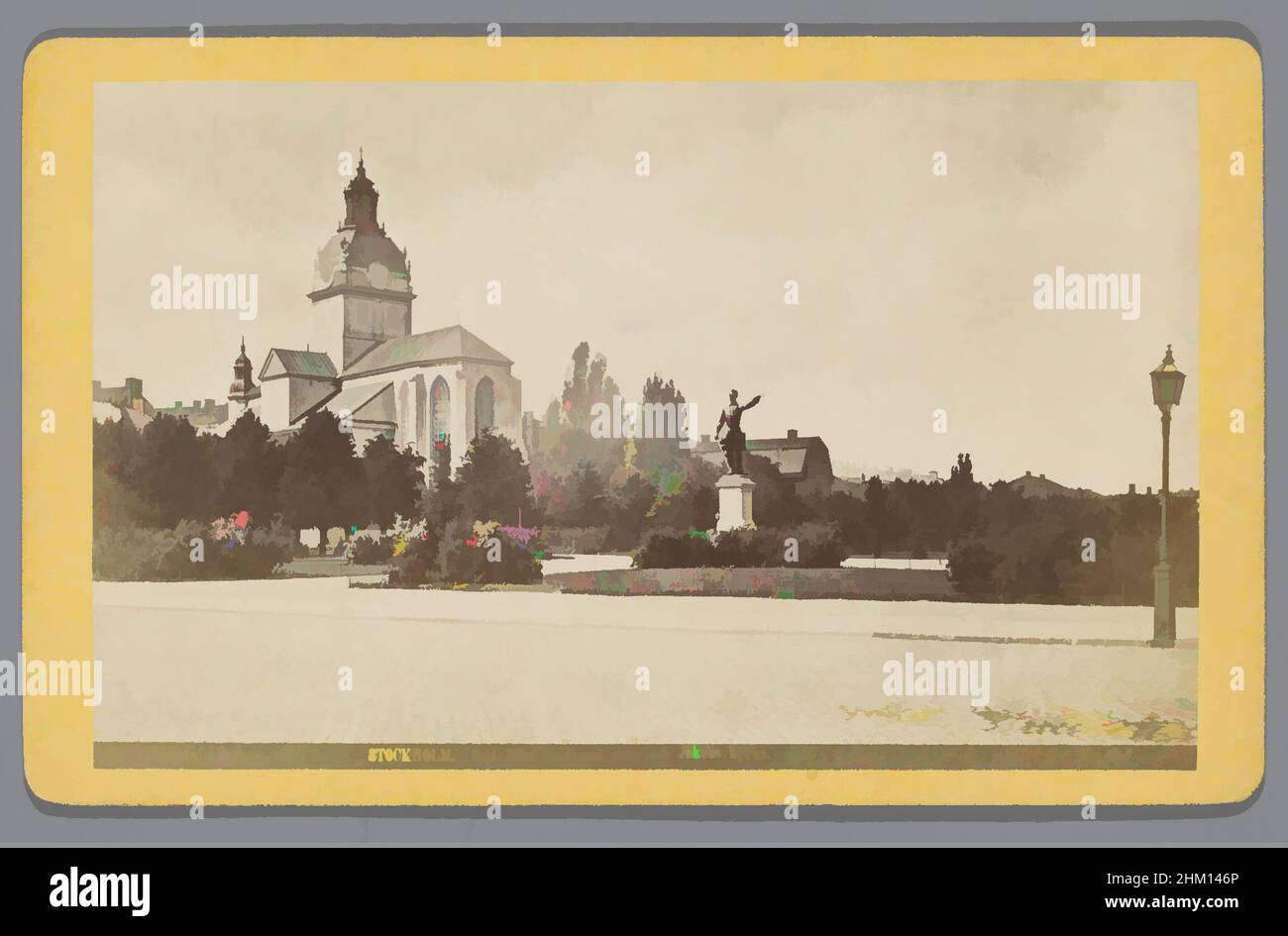 Art inspiré par Karl XII:s Torg et Sankt Jacobs Kyrka, Stockholm, Stockholm, Carl XII's torg med staty och Jakobs kyrka, Johannes Jaeger, Stockholm, 1865 - 1890, carton, Papier, imprimé albumine, hauteur 62 mm × largeur 100 mm, oeuvres classiques modernisées par Artotop avec une touche de modernité. Formes, couleur et valeur, impact visuel accrocheur sur l'art émotions par la liberté d'œuvres d'art d'une manière contemporaine. Un message intemporel qui cherche une nouvelle direction créative. Artistes qui se tournent vers le support numérique et créent le NFT Artotop Banque D'Images