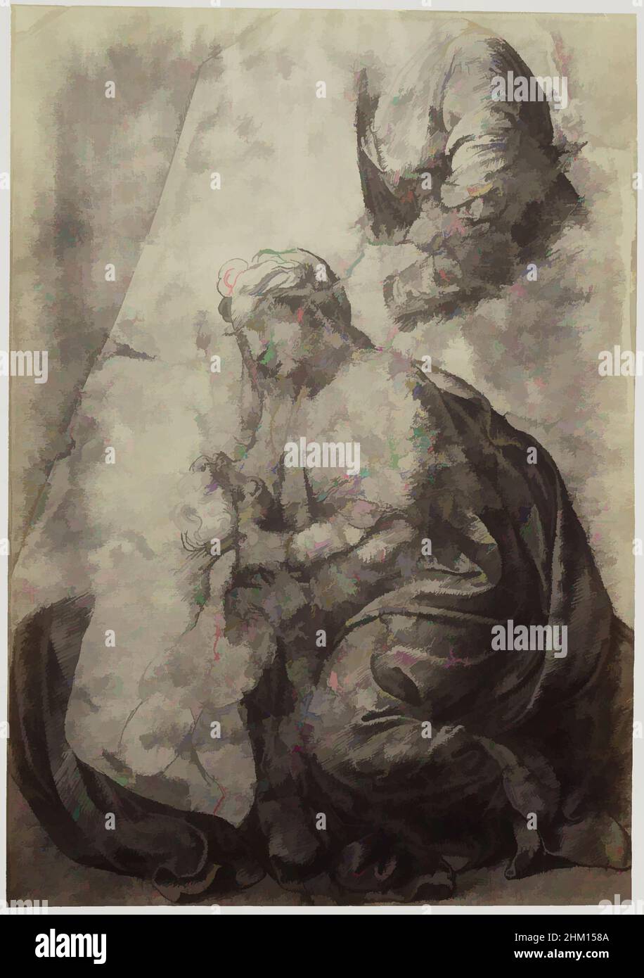 Art inspiré par la photoréproduction d'un dessin de Raphaël, Mary with Christ, Charles Thurston Thompson, dessinateur intermédiaire: Rafaël, Château de Windsor, c. 1852 - avant 1857, papier, imprimé albumine, hauteur 327 mm × largeur 228 mm, oeuvres classiques modernisées par Artotop avec une touche de modernité. Formes, couleur et valeur, impact visuel accrocheur sur l'art émotions par la liberté d'œuvres d'art d'une manière contemporaine. Un message intemporel qui cherche une nouvelle direction créative. Artistes qui se tournent vers le support numérique et créent le NFT Artotop Banque D'Images