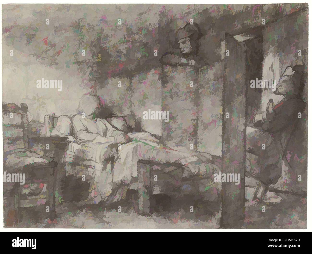 Art inspiré par la photoréproduction d'un dessin de Marie-Antoinette dans la cellule par Paul Delaroche, Marie-Antoinette à la Concergerie, Robert Jefferson Bingham, dessinateur intermédiaire: Paul Delaroche, Paris, c. 1853 - avant 1858, papier, imprimé albumine, gravure, hauteur 88 mm, Œuvres classiques modernisées par Artotop avec une touche de modernité. Formes, couleur et valeur, impact visuel accrocheur sur l'art émotions par la liberté d'œuvres d'art d'une manière contemporaine. Un message intemporel qui cherche une nouvelle direction créative. Artistes qui se tournent vers le support numérique et créent le NFT Artotop Banque D'Images