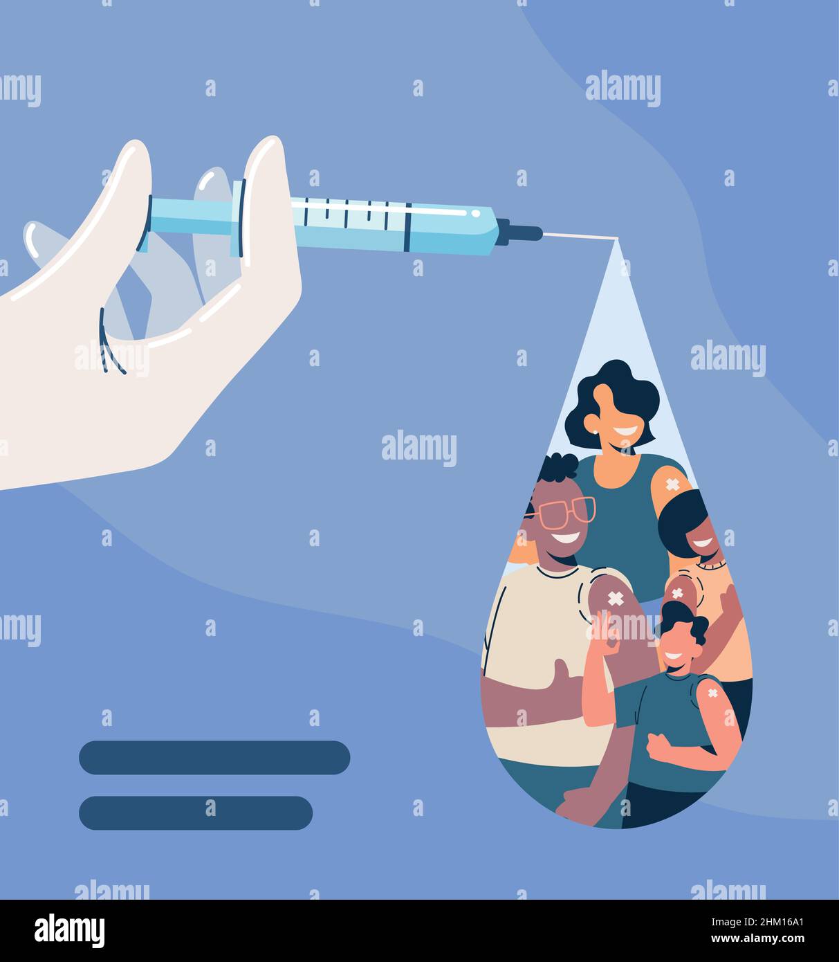seringue de vaccination et personnes Illustration de Vecteur