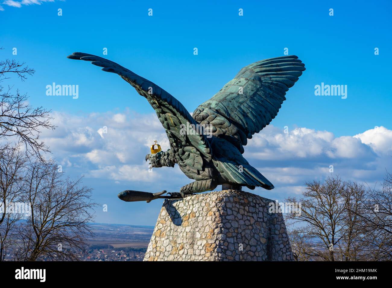 Turul oiseau à Tatabanya Hongrie avec les touristes . Banque D'Images