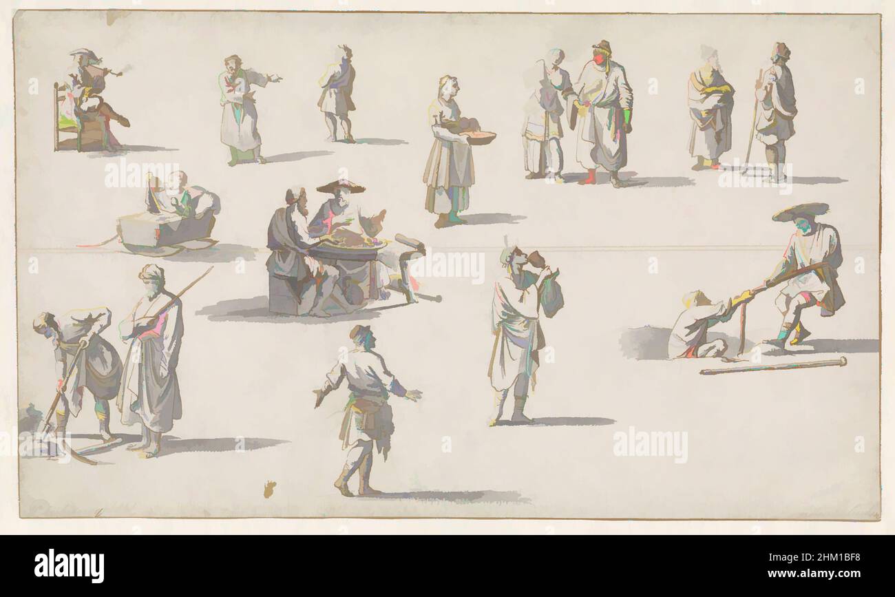 Art inspiré par feuille d'étude avec figures, rapporteur pour avis: Pierre Louis Dubourcq, Jan Luyken, 1831, papier, encre, Stylo, pinceau, hauteur 171 mm × largeur 291 mm, oeuvres classiques modernisées par Artotop avec une touche de modernité. Formes, couleur et valeur, impact visuel accrocheur sur l'art émotions par la liberté d'œuvres d'art d'une manière contemporaine. Un message intemporel qui cherche une nouvelle direction créative. Artistes qui se tournent vers le support numérique et créent le NFT Artotop Banque D'Images