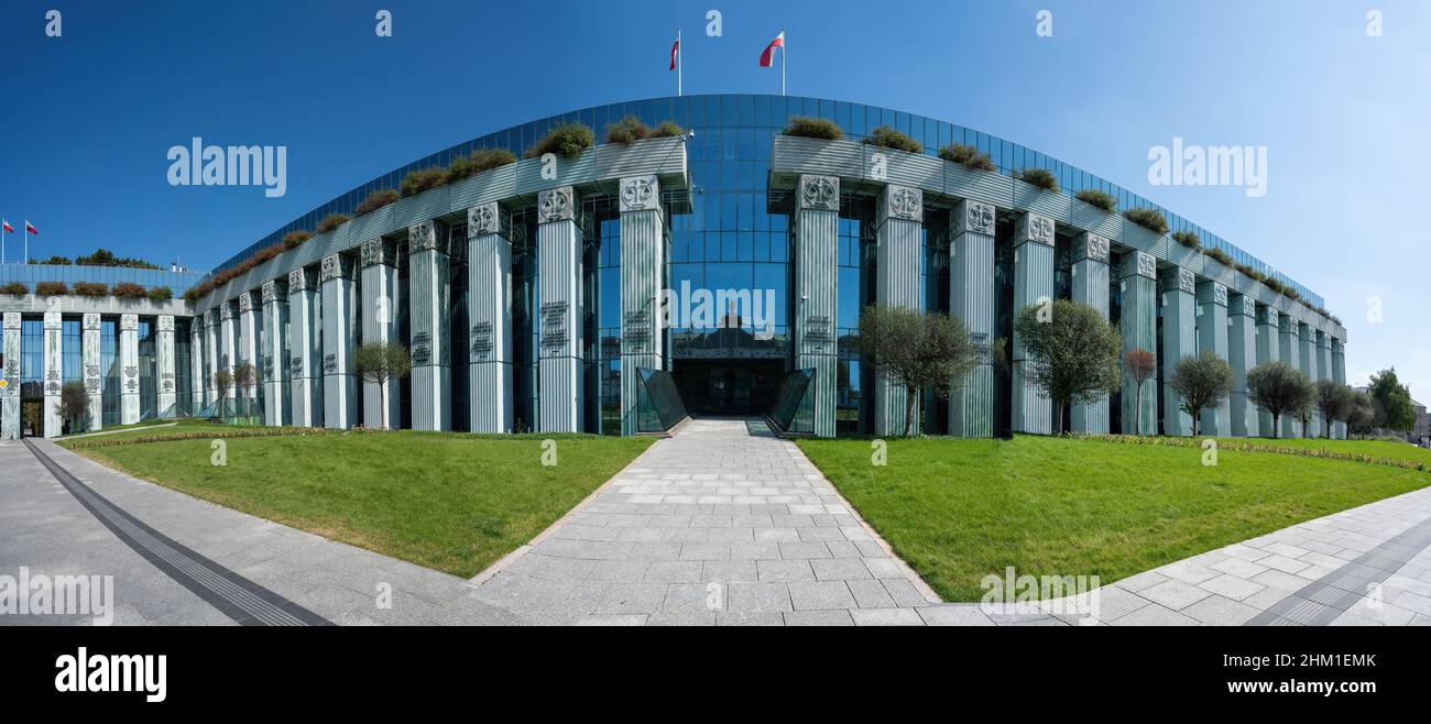 Vue panoramique de la Cour suprême de Pologne - Varsovie, Pologne Banque D'Images