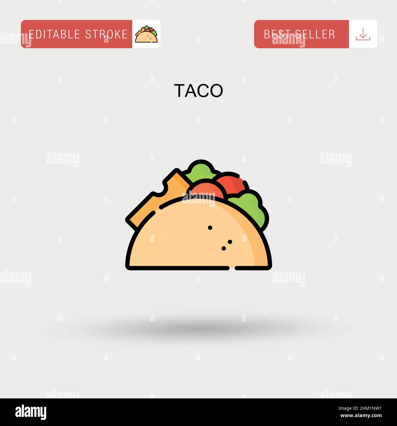 Icône de vecteur simple Taco. Illustration de Vecteur