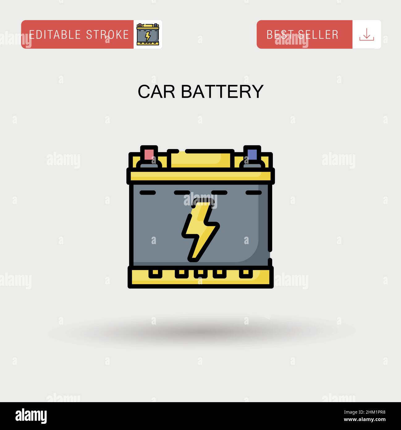 Icône de vecteur simple de batterie de voiture. Illustration de Vecteur