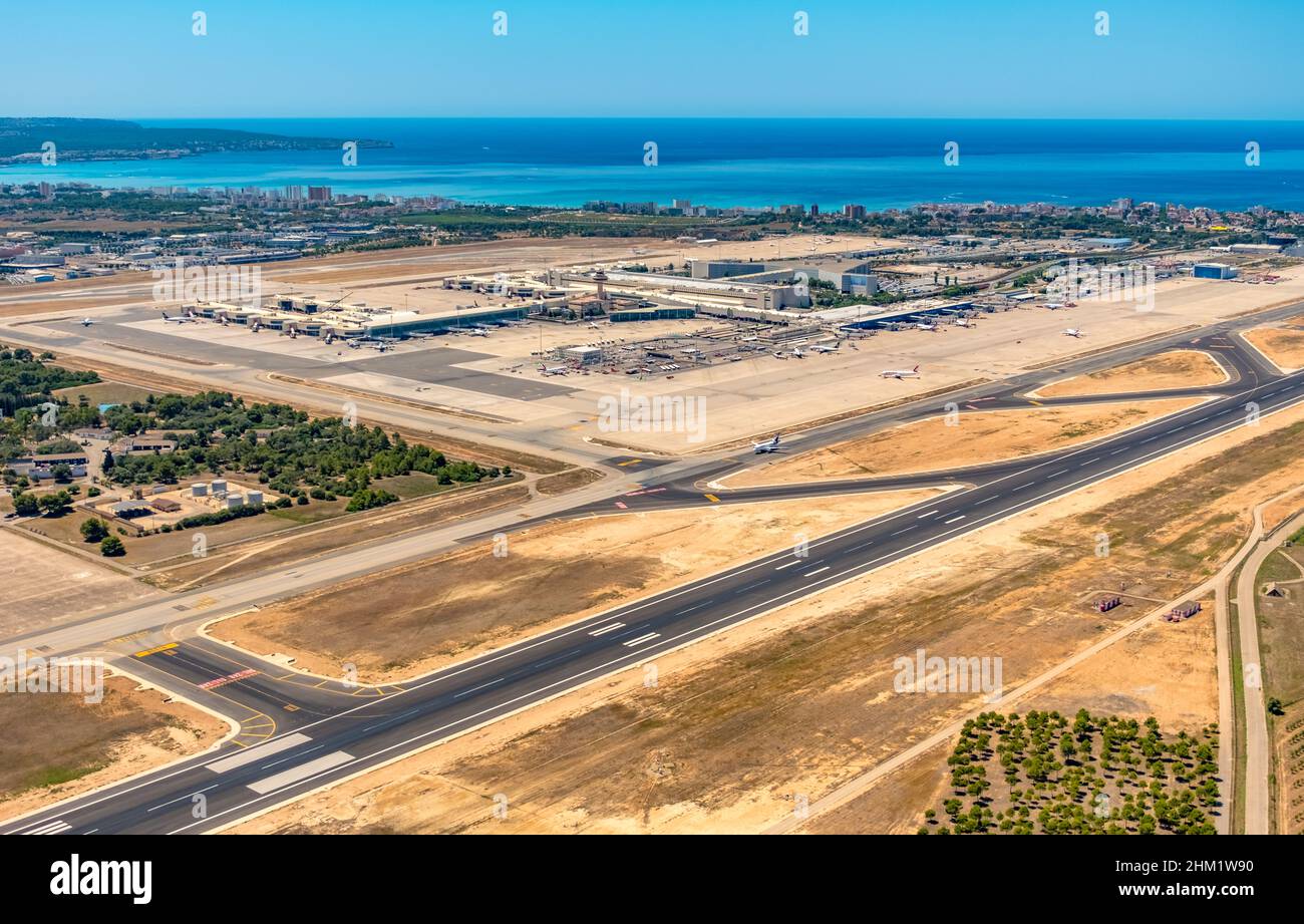 Vue aérienne, Aeropuerto de Palma de Mallorca, aéroport de Palma, Palma