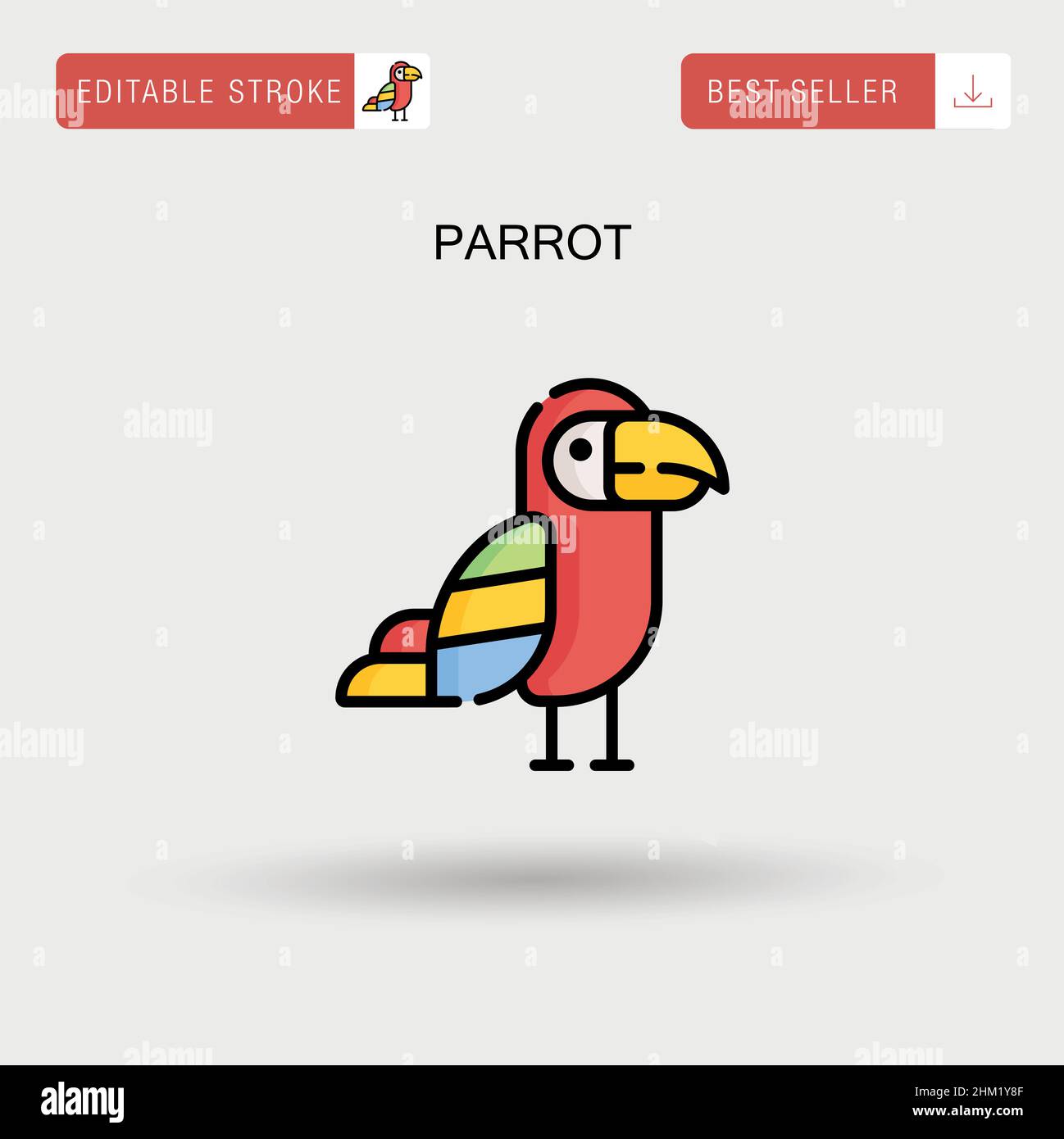 Icône de vecteur simple Parrot. Illustration de Vecteur