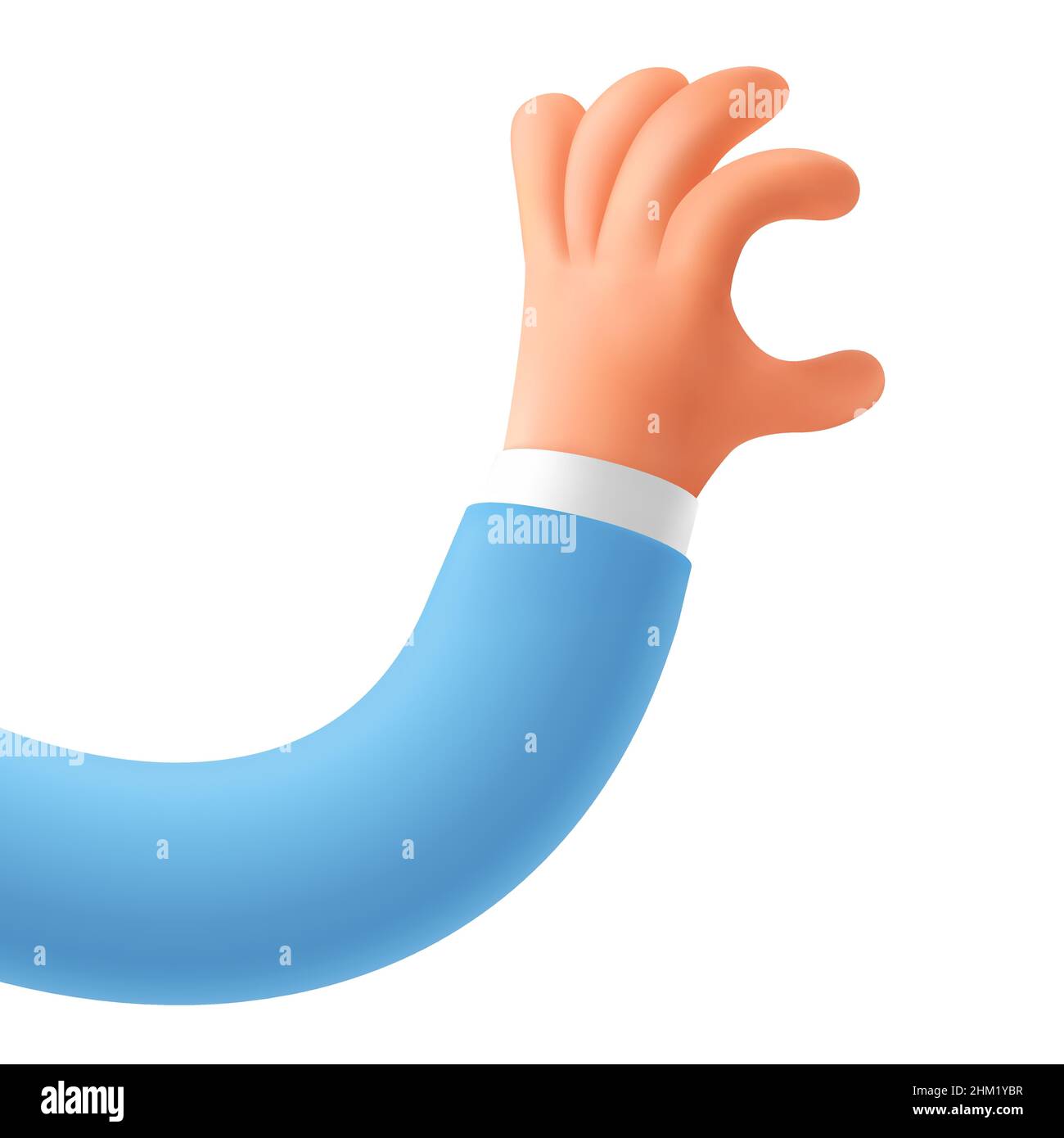 3D rendu d'une main de personnage de dessin animé.Main élastique tenant le  geste avec un espace vide entre les doigts.Modèle d'icône vectoriel  réaliste dans un de moderne Image Vectorielle Stock - Alamy