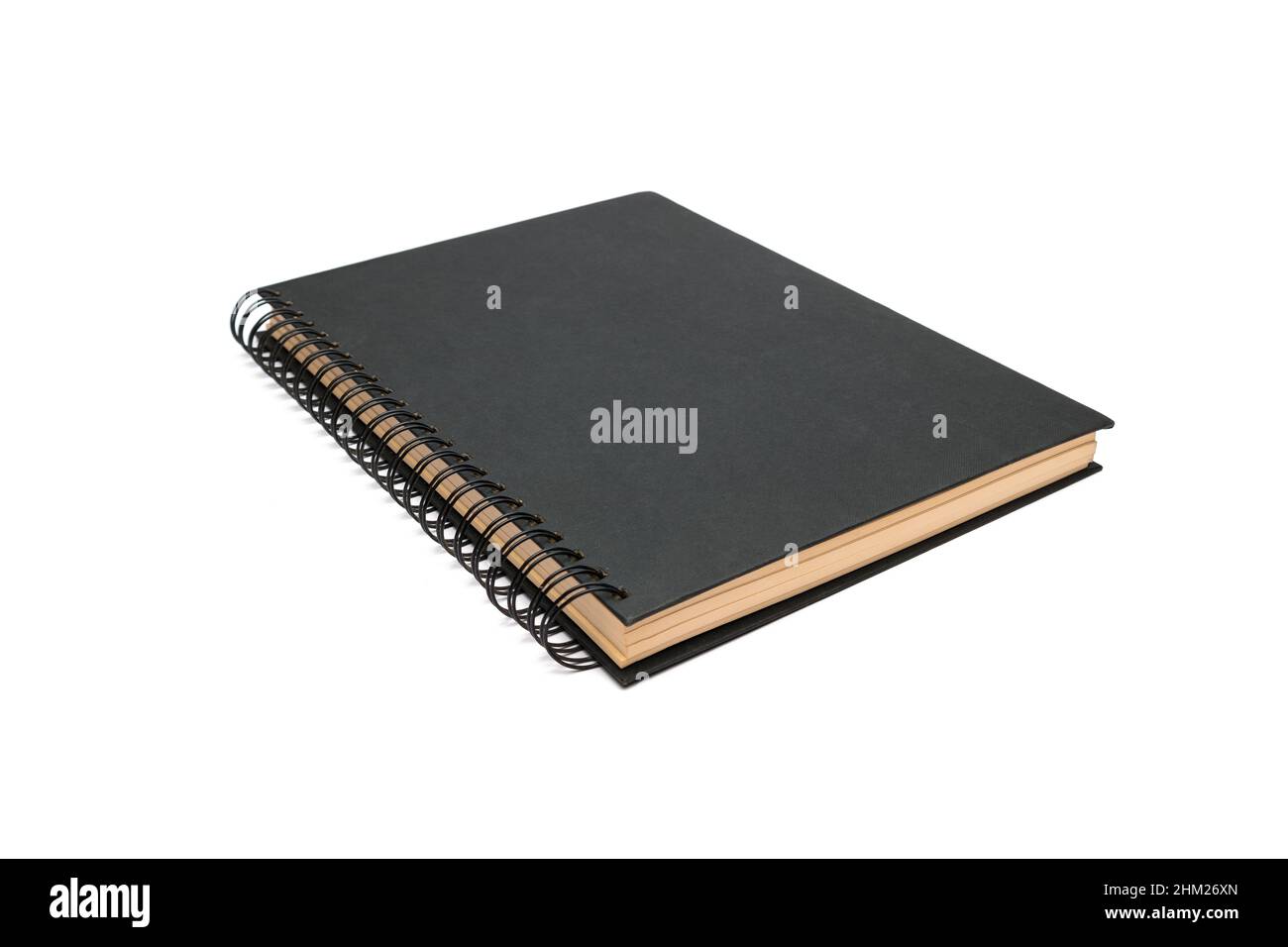 ordinateur portable spirale isolé sur un fond blanc Banque D'Images