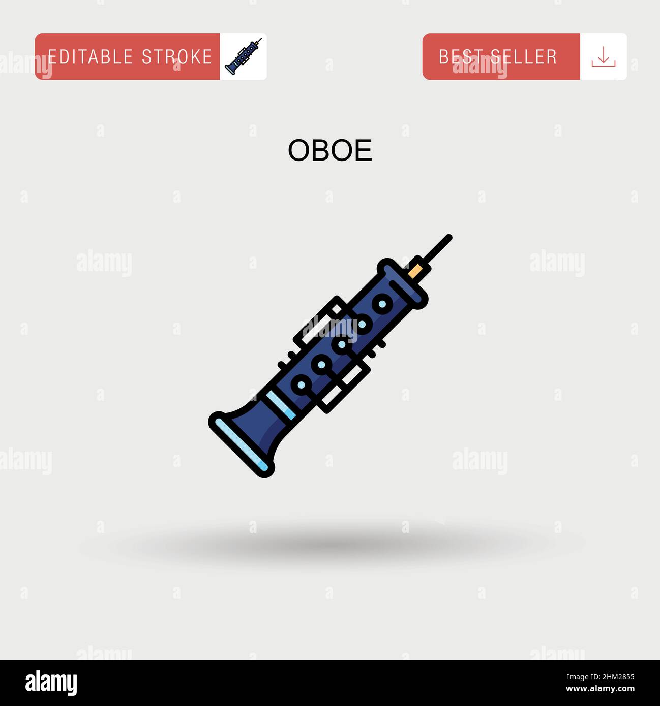 Icône de vecteur simple oboe. Illustration de Vecteur