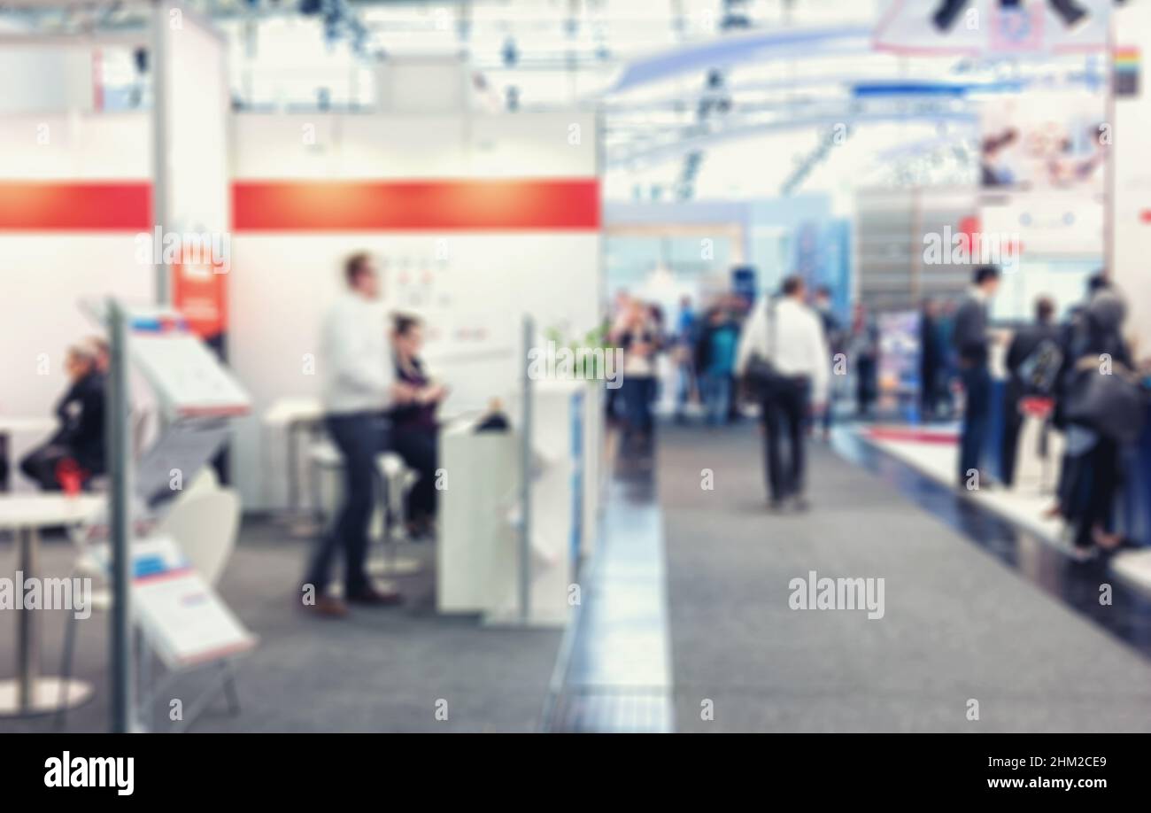 L'arrière-plan du salon professionnel est intentionnellement flou Banque D'Images