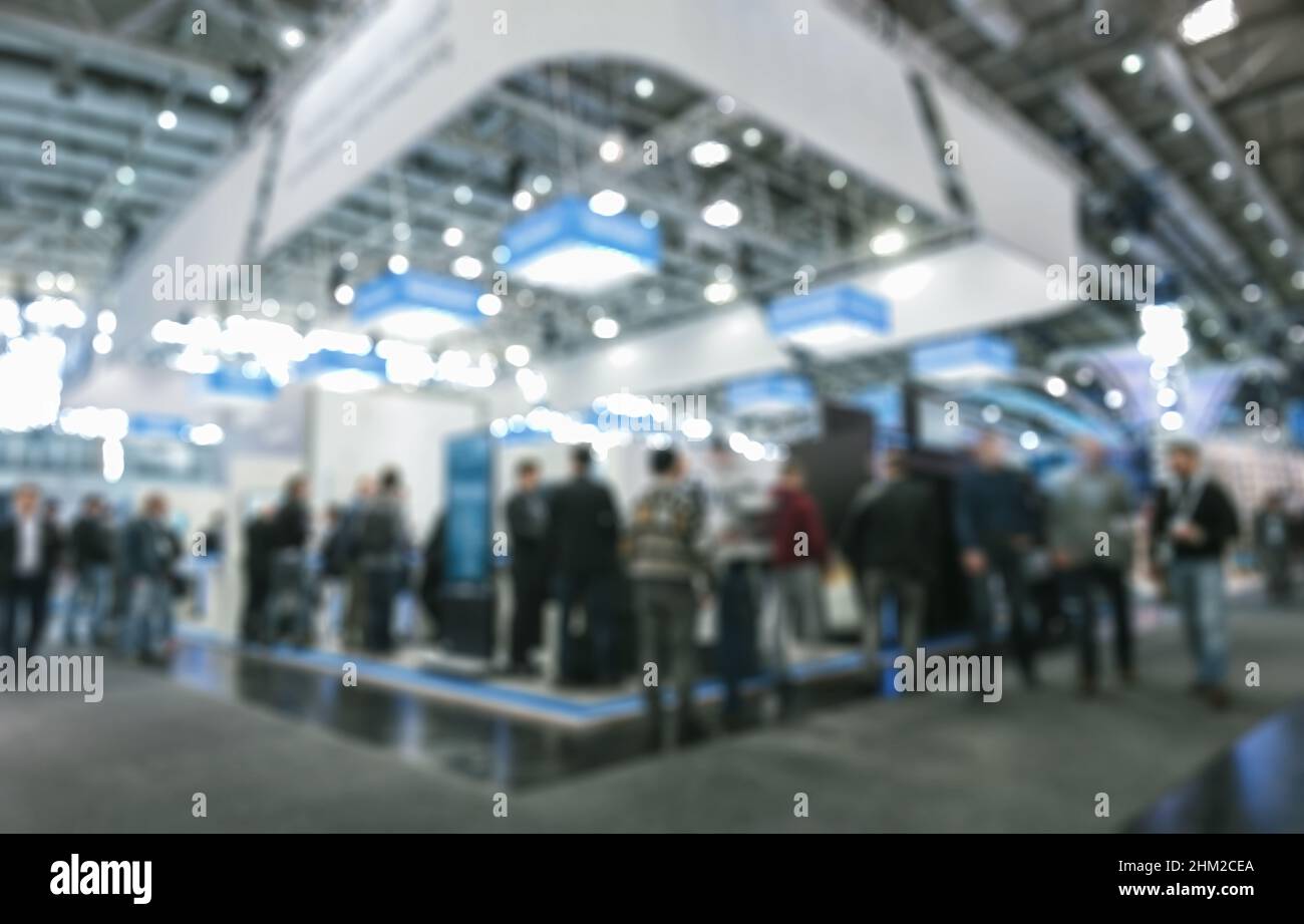 Le contexte des salons commerciaux est intentionnellement flou Banque D'Images