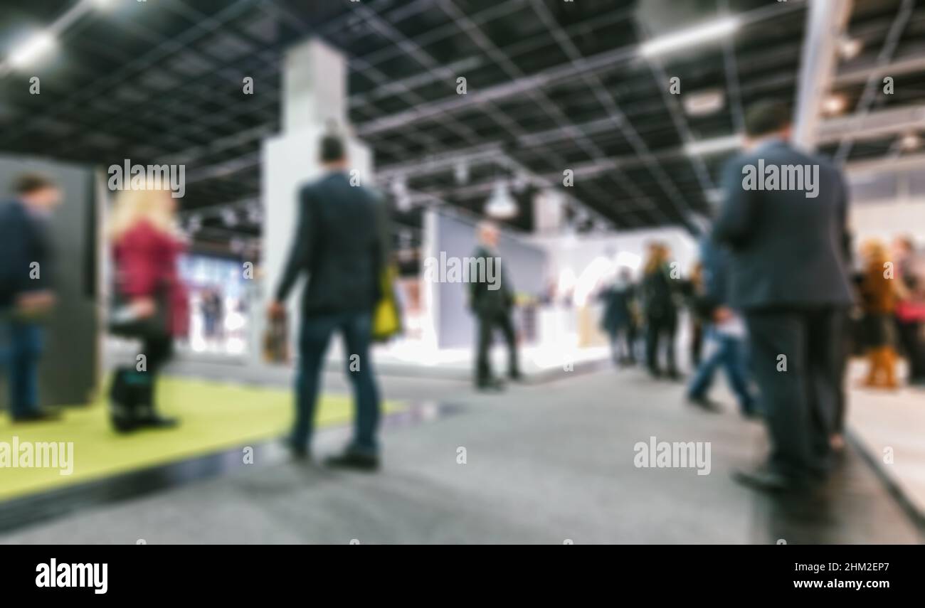 Le contexte des salons commerciaux est intentionnellement flou Banque D'Images