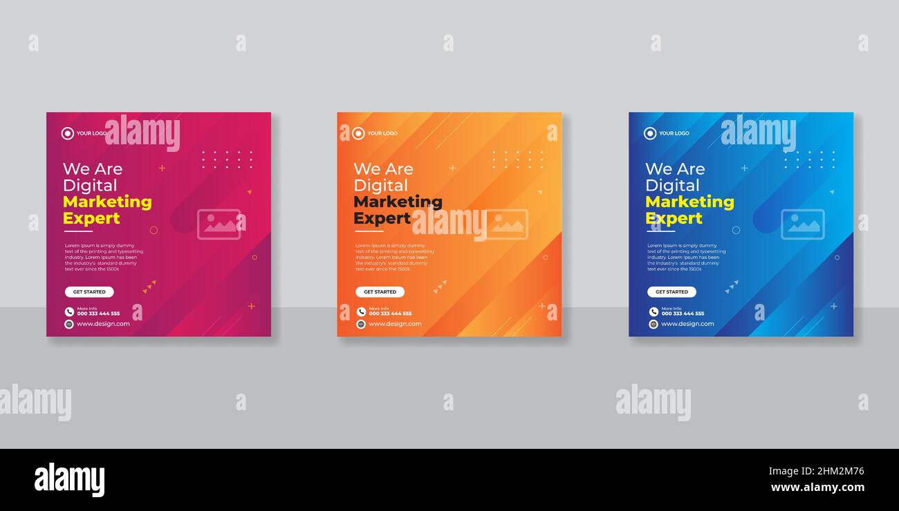 Publicité sur les médias sociaux et bannière Web de marketing d'entreprise numérique Illustration de Vecteur