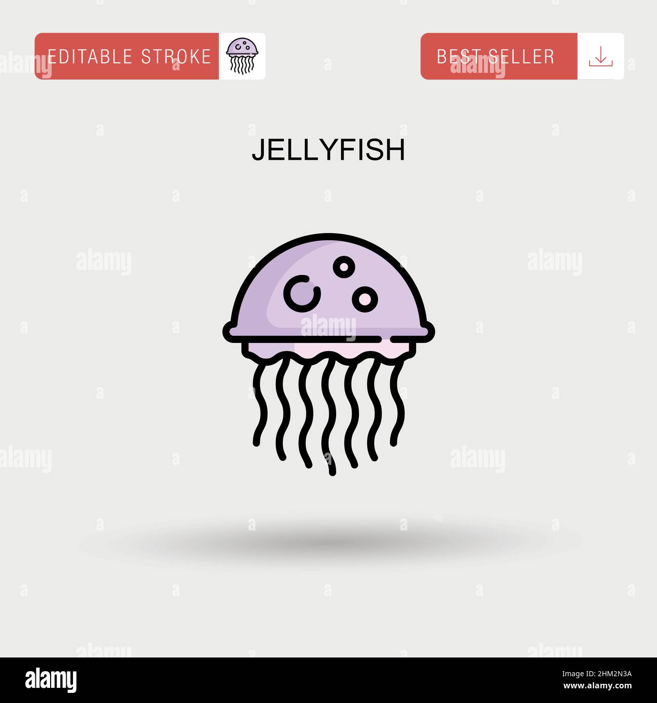 Icône de vecteur simple Jellyfish. Illustration de Vecteur