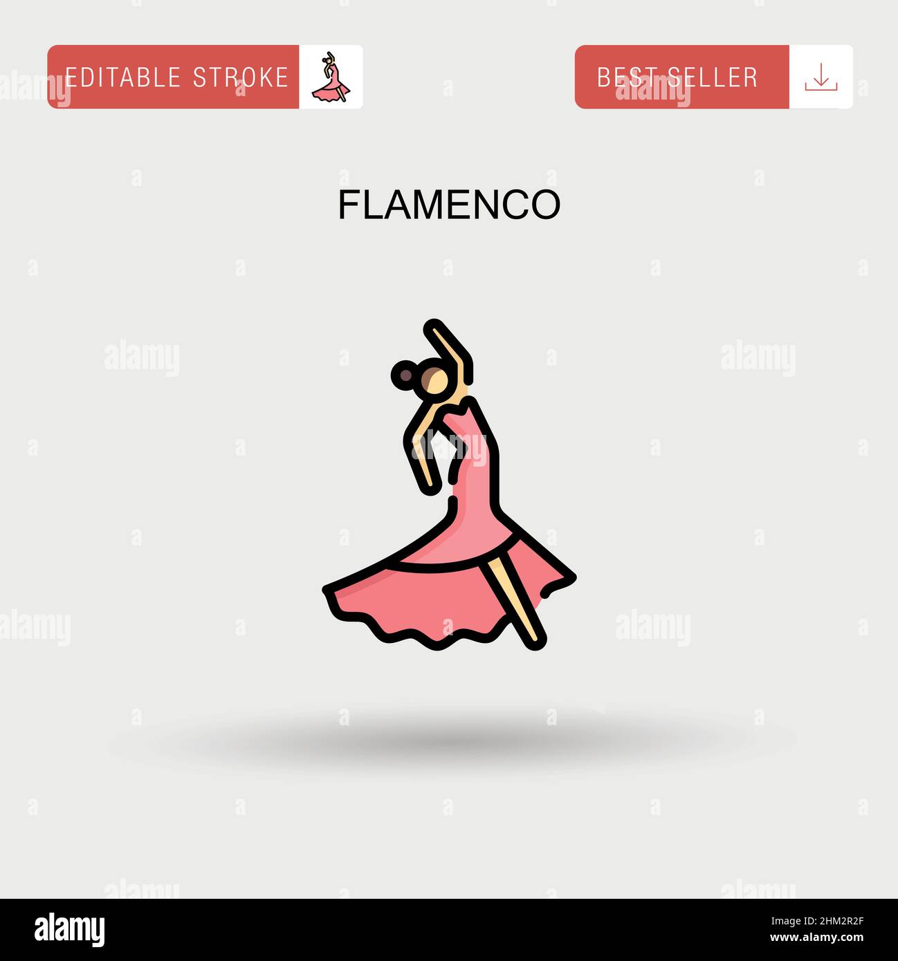 Icône de vecteur simple flamenco. Illustration de Vecteur