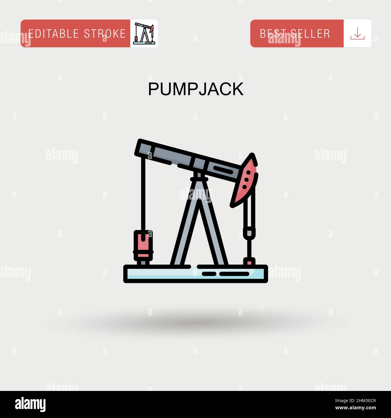 Icône de vecteur simple Pumpjack. Illustration de Vecteur