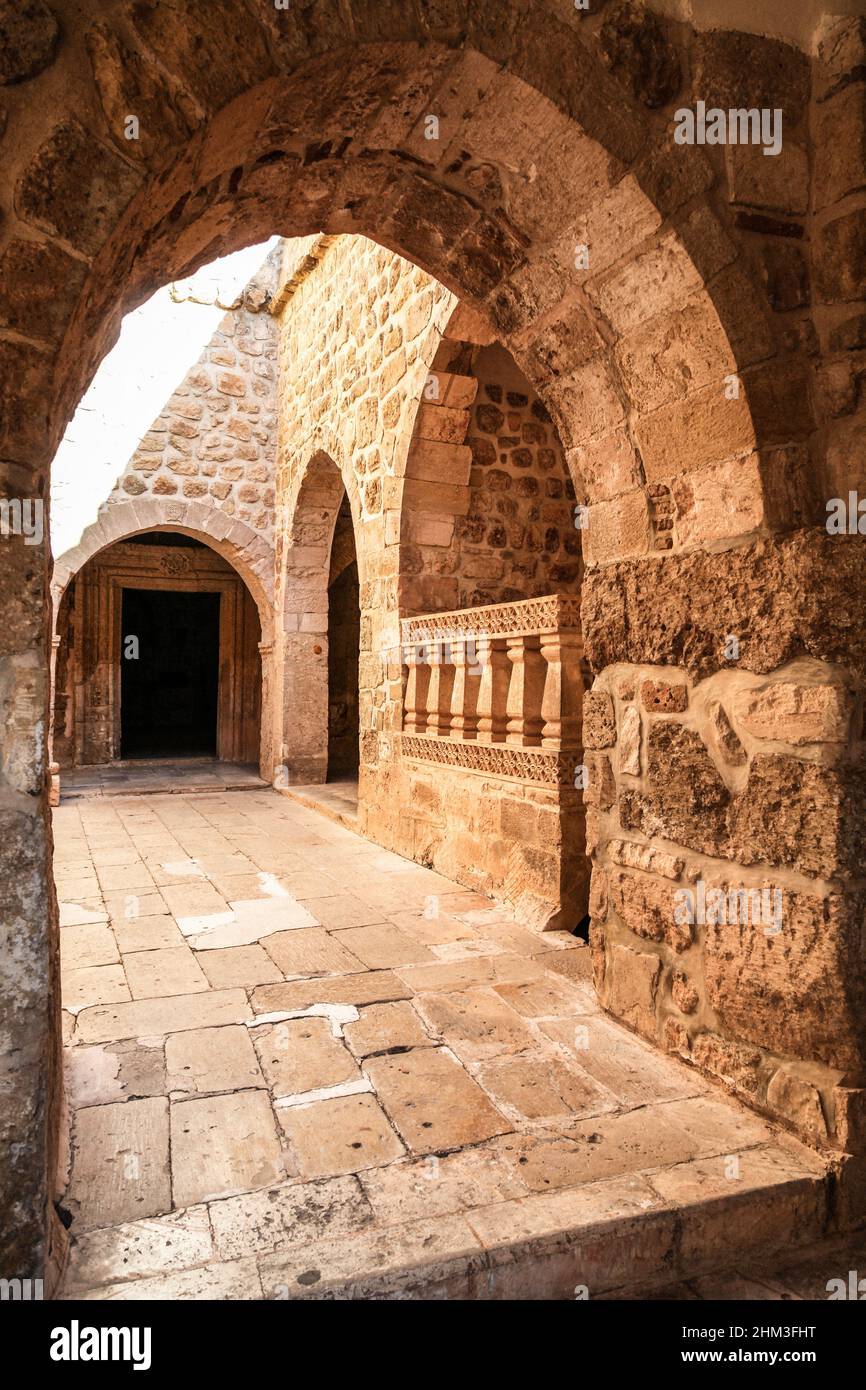 Midyat, Mardin, Turquie - septembre 02 2017 : Monastère de Mor Hananyo (Deyrulzafaran, Monastère de Saffron) Banque D'Images