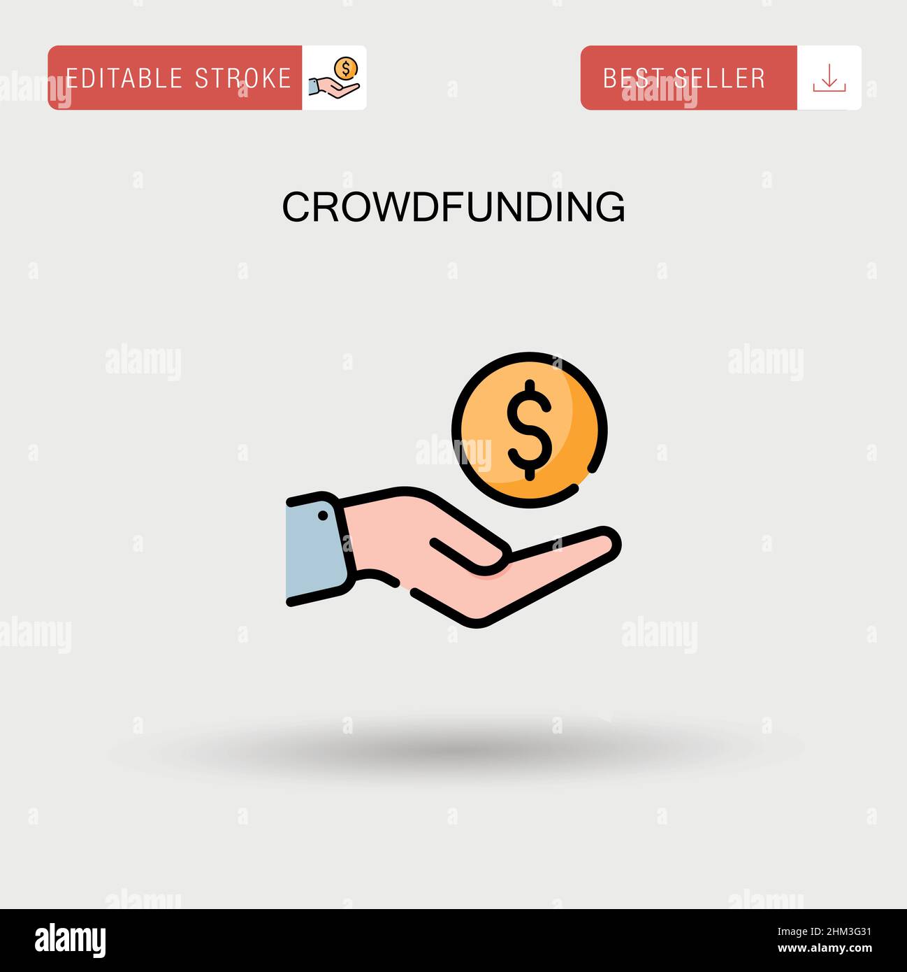 Icône de vecteur simple de financement participatif. Illustration de Vecteur