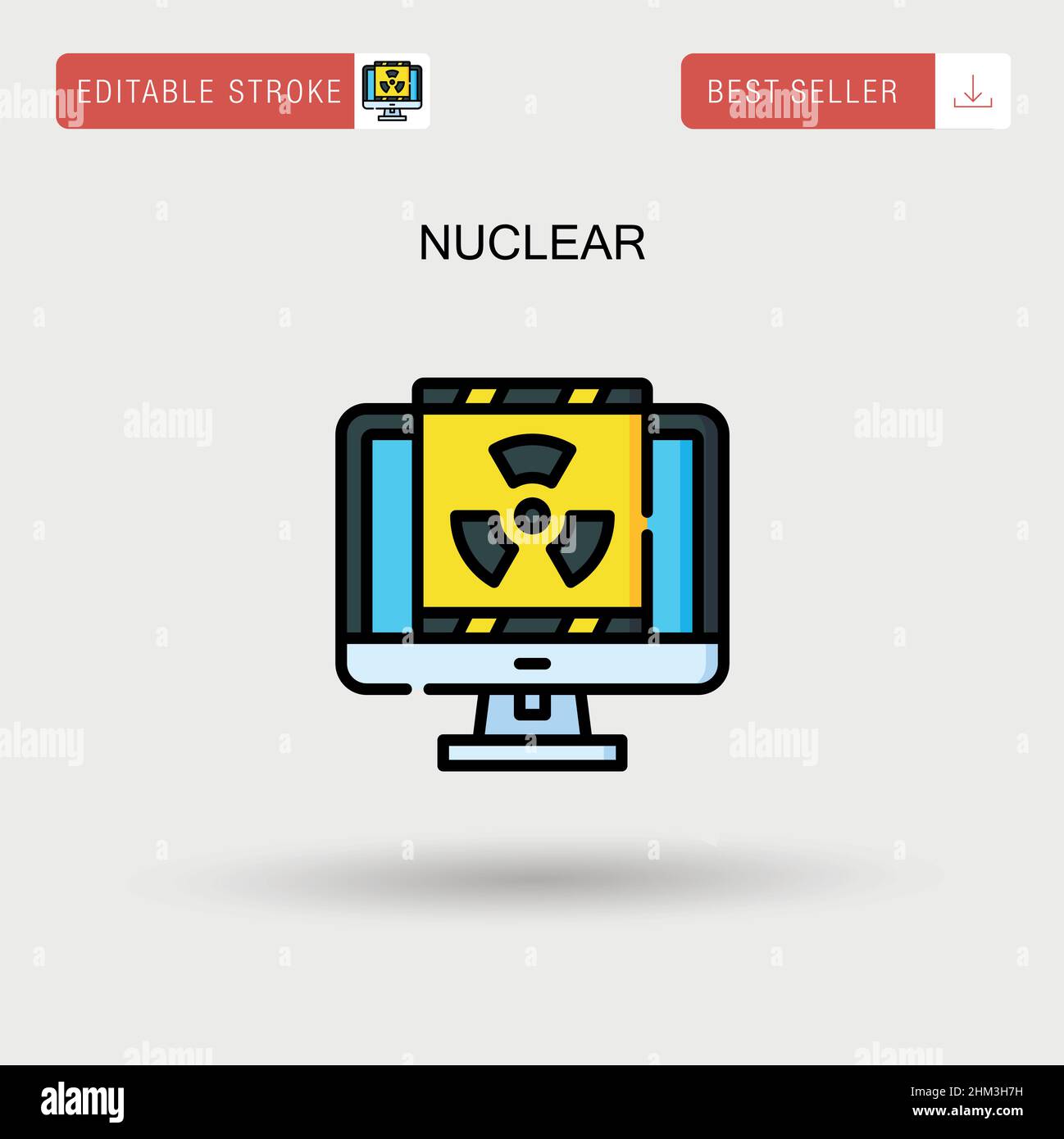 Icône de vecteur simple nucléaire. Illustration de Vecteur