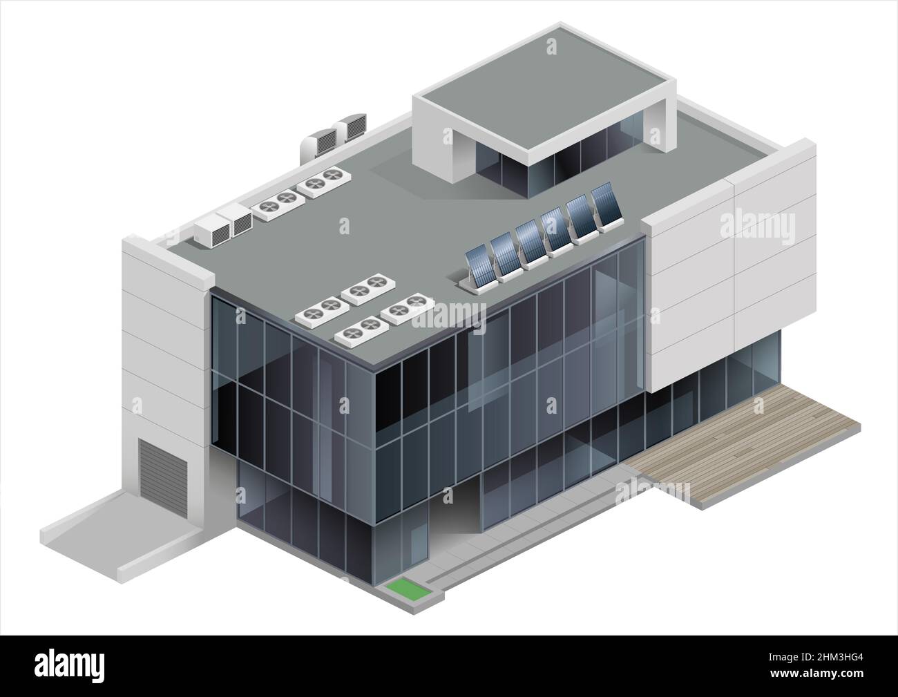 Isométrie d'un centre commercial, d'une gare ou d'un bâtiment public.Infrastructures urbaines.Vide pour les schémas volumétriques Illustration de Vecteur