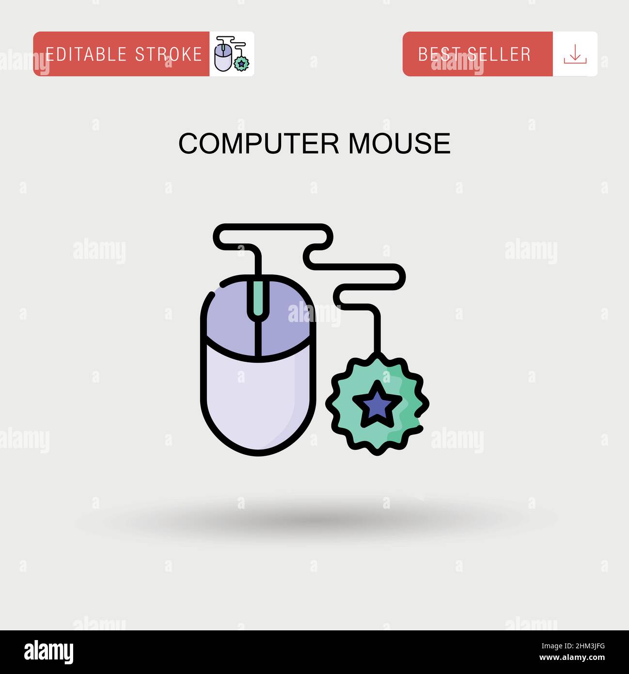 Icône de vecteur simple de la souris d'ordinateur. Illustration de Vecteur