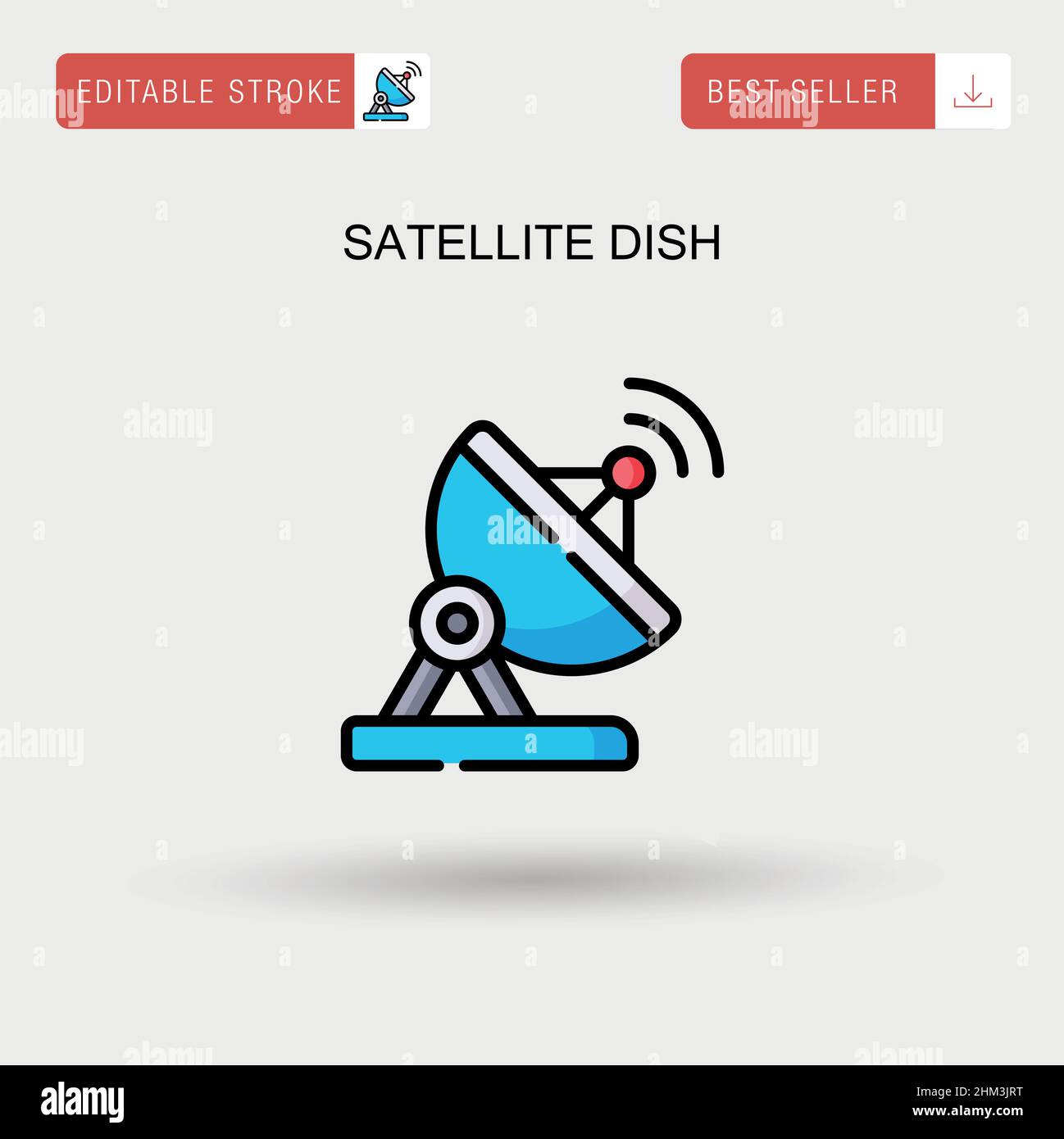 Icône de vecteur simple de parabole satellite. Illustration de Vecteur