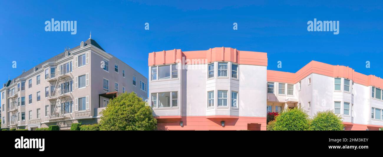 Immeubles d'appartements contre le ciel dans la baie de San Francisco en Californie Banque D'Images