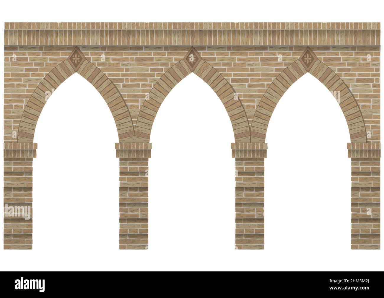 Arcade vintage de la maçonnerie.Mur et façade de la vieille brique.Graphiques vectoriels Illustration de Vecteur