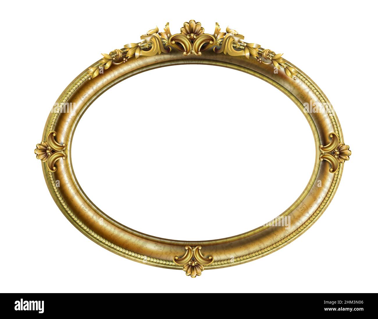 Cadre baroque rococo classique ovale doré.Graphiques vectoriels.Cadre de luxe pour la peinture ou la couverture de carte postale Illustration de Vecteur