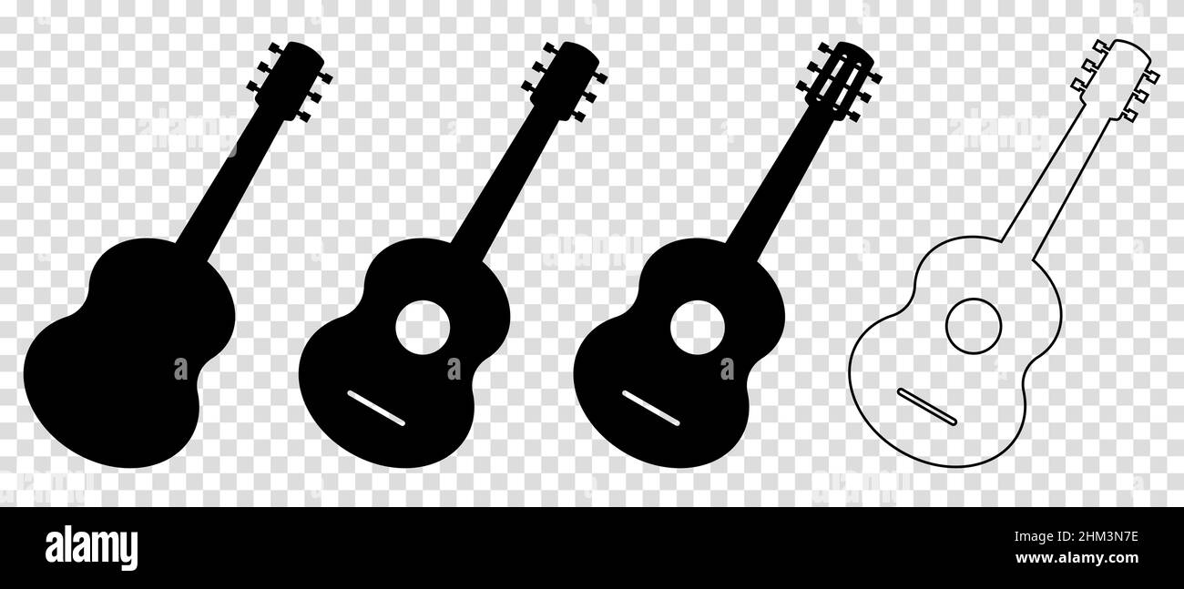 Jeu d'icônes de guitare Illustration de Vecteur