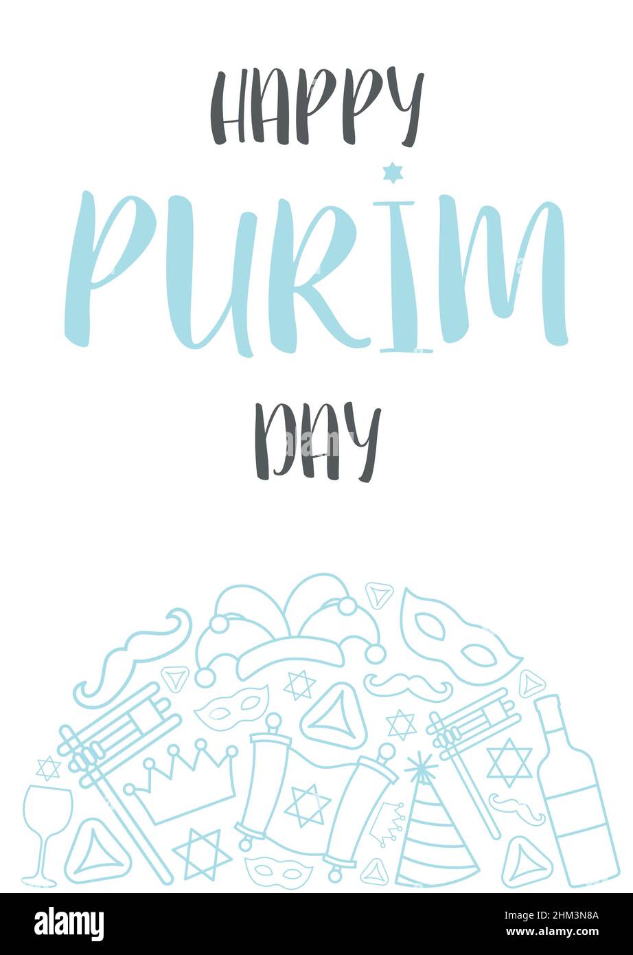 Carte de vœux Happy Purim Day.Illustration vectorielle Illustration de Vecteur